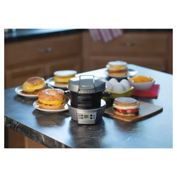 Hamilton Beach Breakfast Sandwich Maker with Timer - Dark Gray 25478