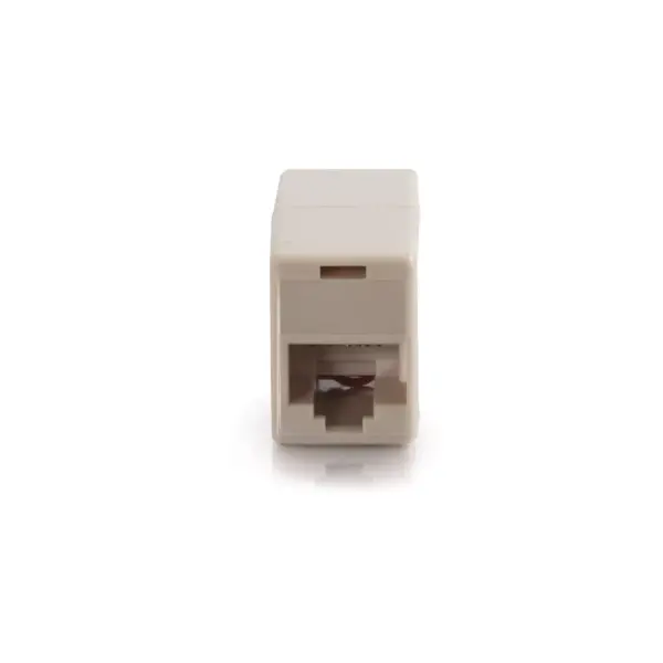 C2G RJ45 8-pin Modular Straight-Through Inline Coupler - 1 x RJ-45 Female - 1 x RJ-45 Female - Ivory