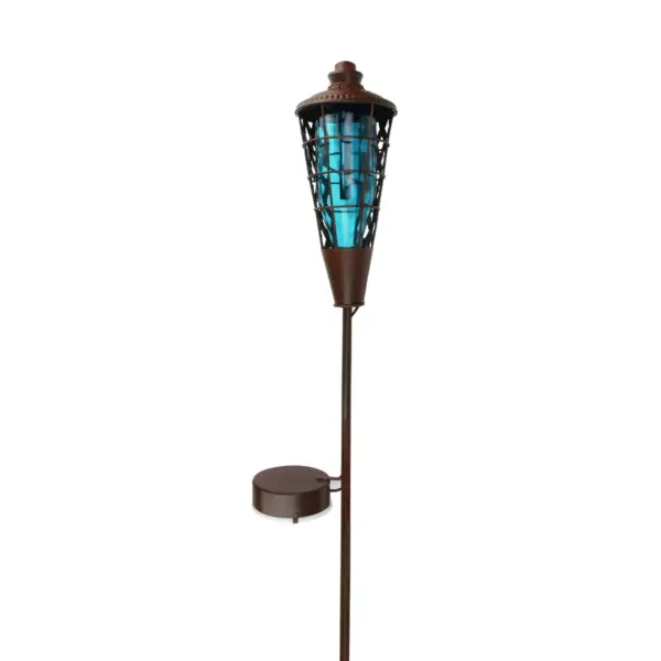 Northlight 38.5" Prelit Water Vapor LED Flame Outdoor Patio Torch - Blue/Brown