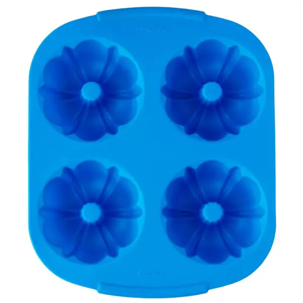 Wilton 4 Cavity Easy-Flex Mini Silicone Fluted Tube Pan