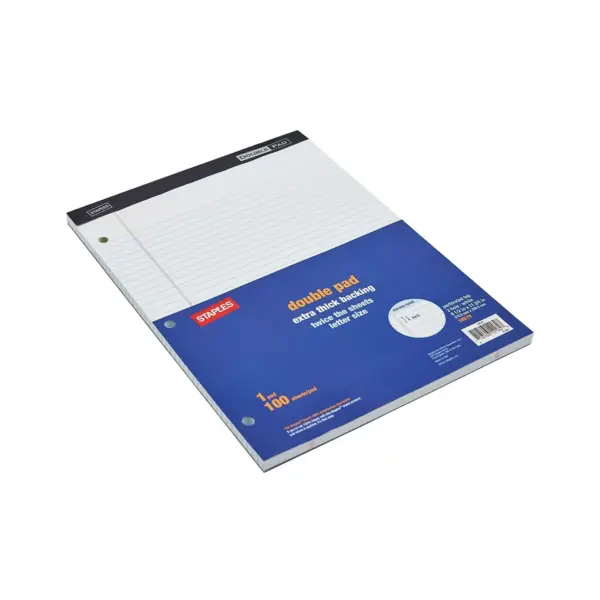 Staples Notepad 8.5" x 11.75" Narrow White 100 Sheets/Pad (13773/18579) 822759