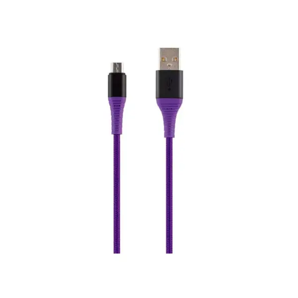 Monoprice USB 2.0 Micro B to Type A Charge and Sync Cable - 3 Feet - Purple, Durable,  Kevlar-Reinforced Nylon-Braid - AtlasFlex Series