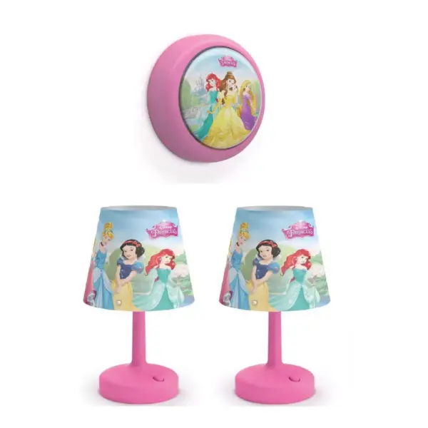 Philips Disney LED Night Light w/ Philips Disney Princess Lamp (2 Pack)