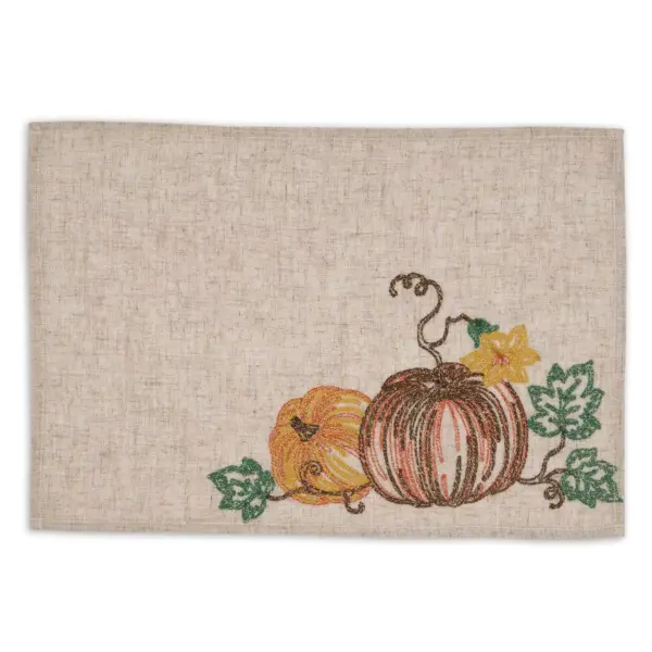 Set of 4 Embroidered Placemat Pumpkins - Design Imports