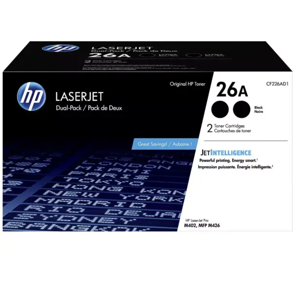 HP Inc. HP CF226AD1 Black Toner Cartridge, 2/Pack