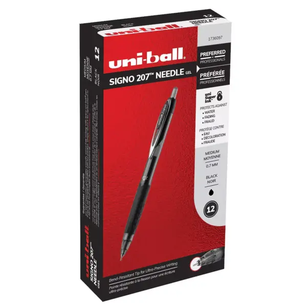 uni-ball 207 Needle Signo Retractable Gel Pens Medium Point 752362