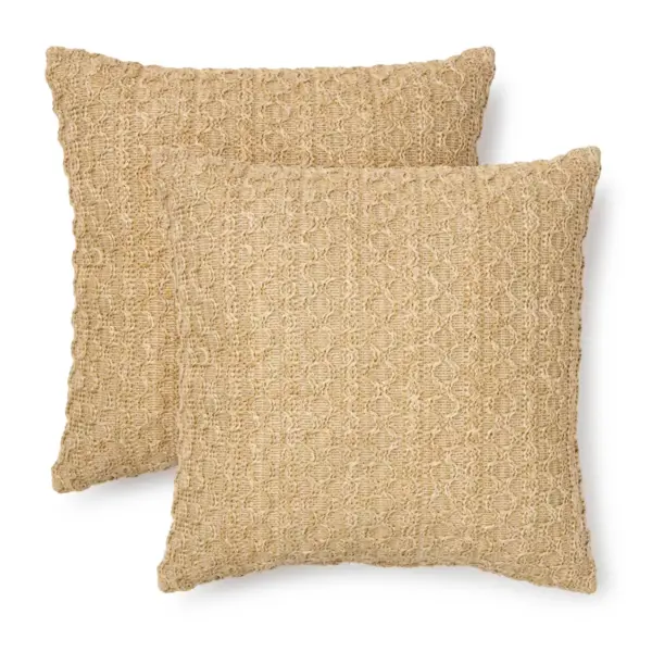 2pc Throw Pillow Set DuraSeason Fabric™ Macrame Natural - Opalhouse™