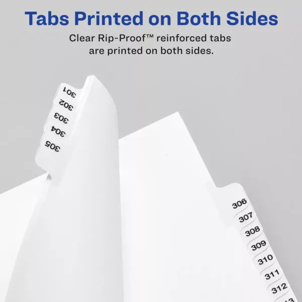 Avery-Style Legal Exhibit Side Tab Divider Title: 1-25 14 x 8 1/2 White 01430