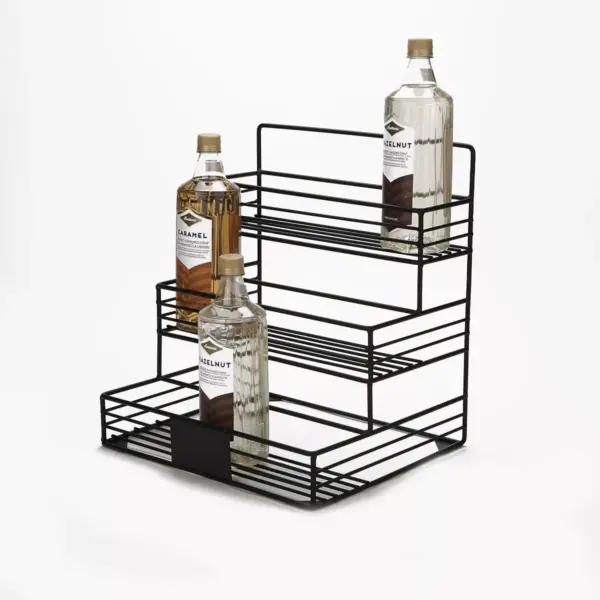 Mind Reader Black Iron 4 Compartment 12 Bottle Organizer Holder