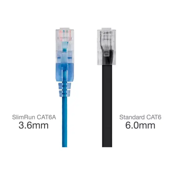 Monoprice Cat6A Ethernet Network Patch Cable - 30 Feet - Blue | 5-Pack, 10G - SlimRun Series