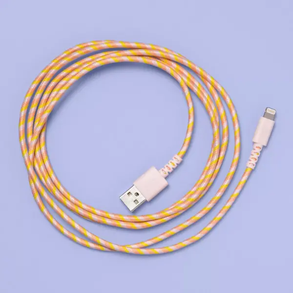 Lighting to USB-A 6' Round Braided Cable - More Than Magic™ - Pink