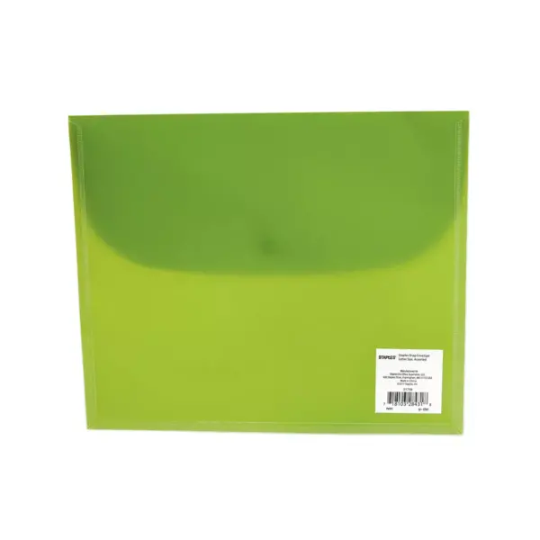 Staples Plastic Envelope with Snap Closure Letter Assorted 9.875"H x 10.75"W TR51798/51798