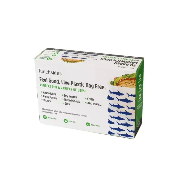 Lunchskins Recyclable & Sealable Paper Sandwich Bags - Shark - 50ct