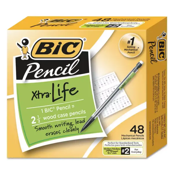 BIC Xtra-Life Mechanical Pencil 0.7 mm Clear 48/Pack MP48BK