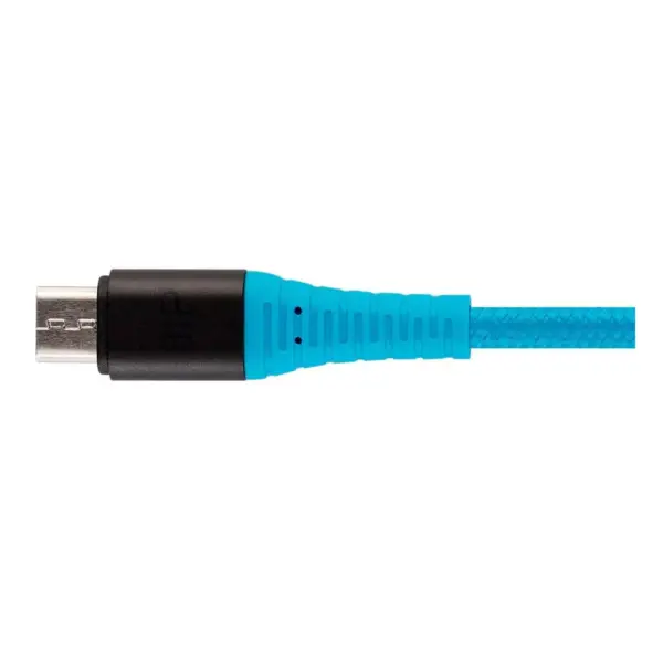 Monoprice USB 2.0 Micro B to Type A Charge and Sync Cable - 6 Feet - Blue | Durable, Kevlar-Reinforced Nylon-Braid - AtlasFlex Series