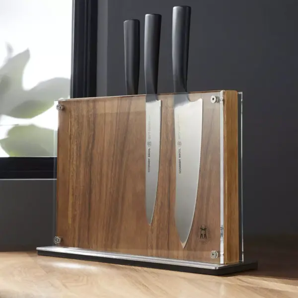 Schmidt Brothers Cutlery Acacia Downtown Knife Block - Universal Storage