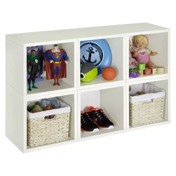 Way Basics Stackable Cube Storage Cubby Organizer White