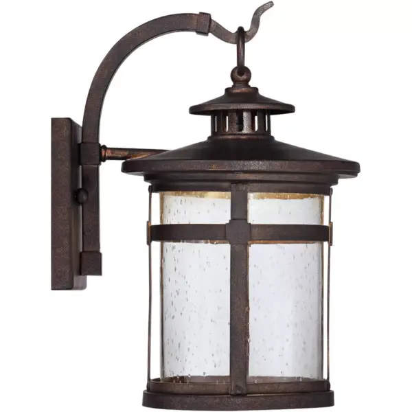 Franklin Iron Works Rustic Outdoor Wall Light LED Bronze Hanging Lantern Sconce Fixture for House Deck Porch Patio