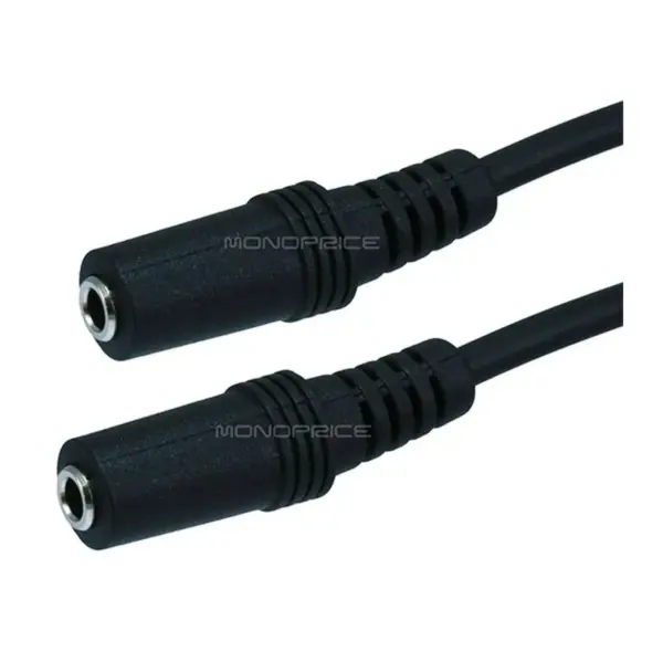 Monoprice Audio/Stereo Splitter Cable - 6 Feet - Black | 3.5mm Stereo Plug/Two 3.5mm Stereo Jack