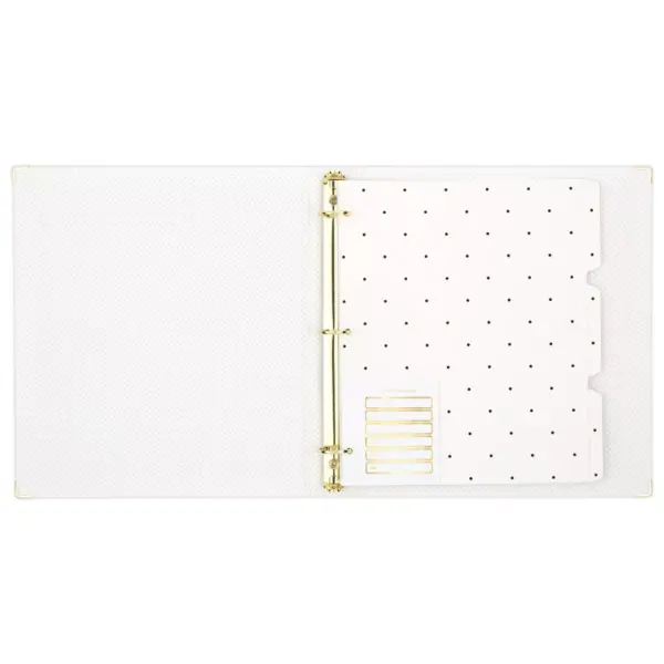 Sugar Paper™ 1" Ring Binder White with Black Dots