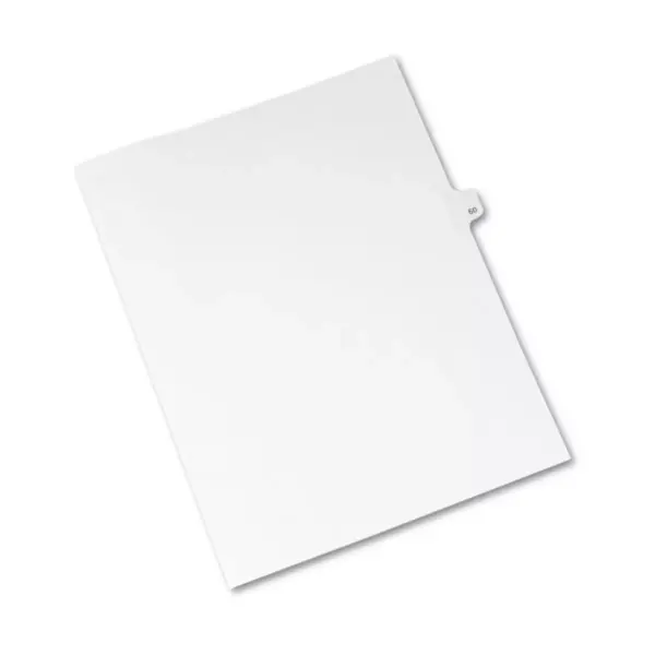 Avery-Style Legal Exhibit Side Tab Divider Title: 60 Letter White 25/Pack 01060