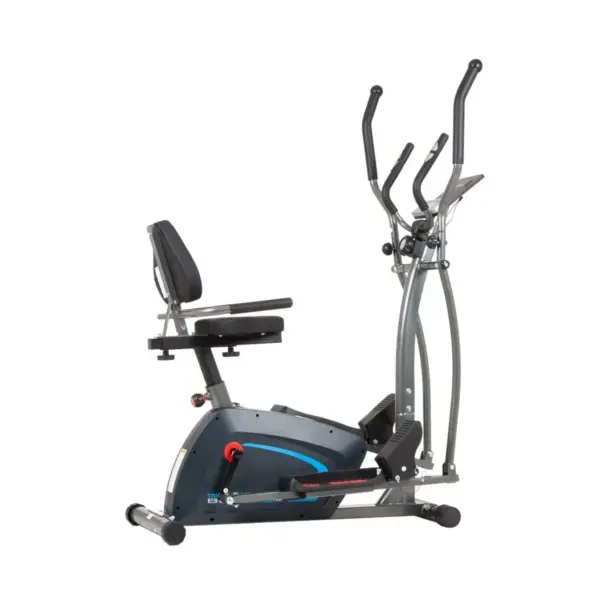 Body Champ BRT1875 3 in 1 Trio Trainer Cardio Workout Machine with Elliptical, Upright Stationary Bike, and Recumbent Bike