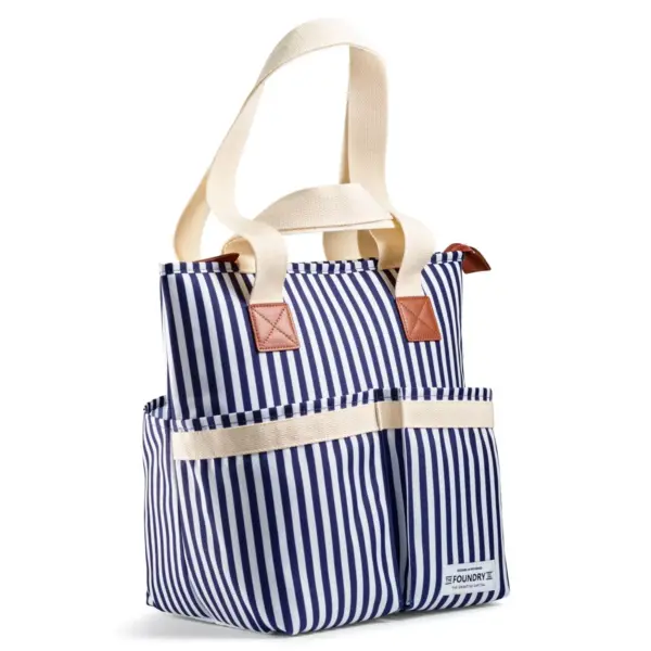 Fit & Fresh Foundry Wine 9.6qt Cooler Tote - Navy Stripe