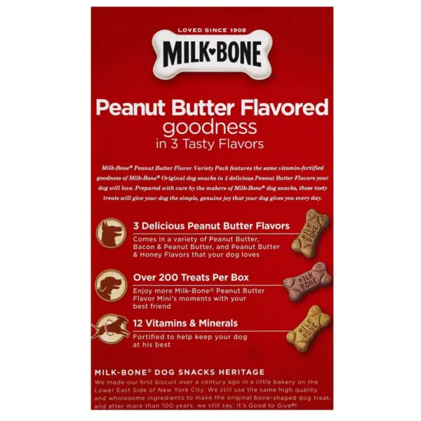 MilkBone Mini's Biscuits Peanut Butter Flavor Dog Treats - 15oz