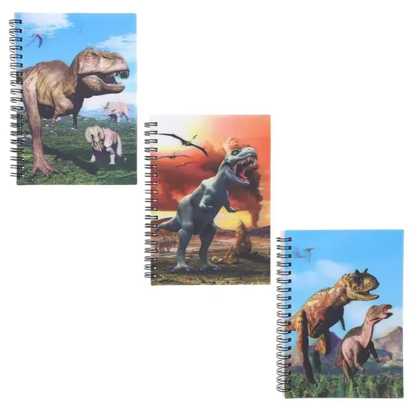 Juvale 6-Pack Dinosaur 3D Effect Spiral On The Go Lined Notebooks Journal (4.7 x 6.7 in, 70 Pages)