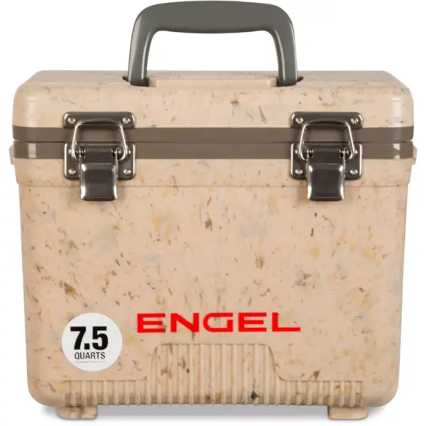 Engel 7.5-Quart 8-Can EVA Gasket Seal Ice and DryBox Cooler with Carry Handles and Shoulder Strap, Grassland