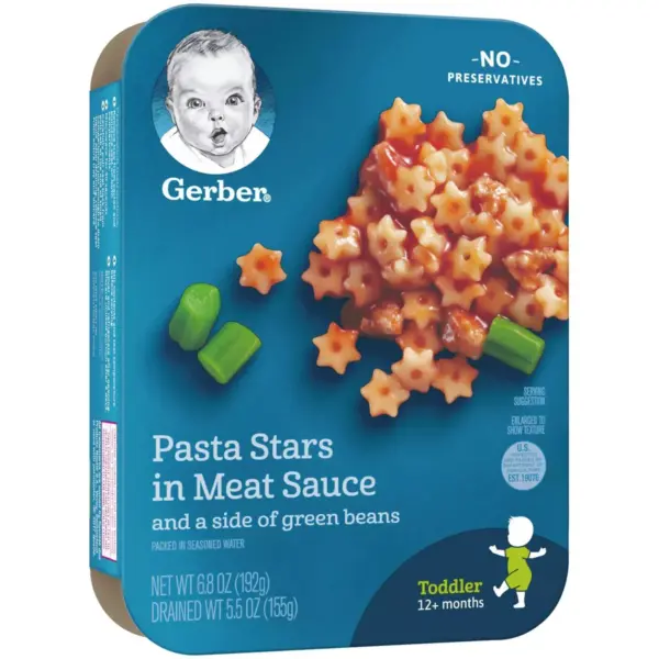 Gerber Lil' Entrees Pasta Stars in Meat Sauce with Green Beans - 6.8oz