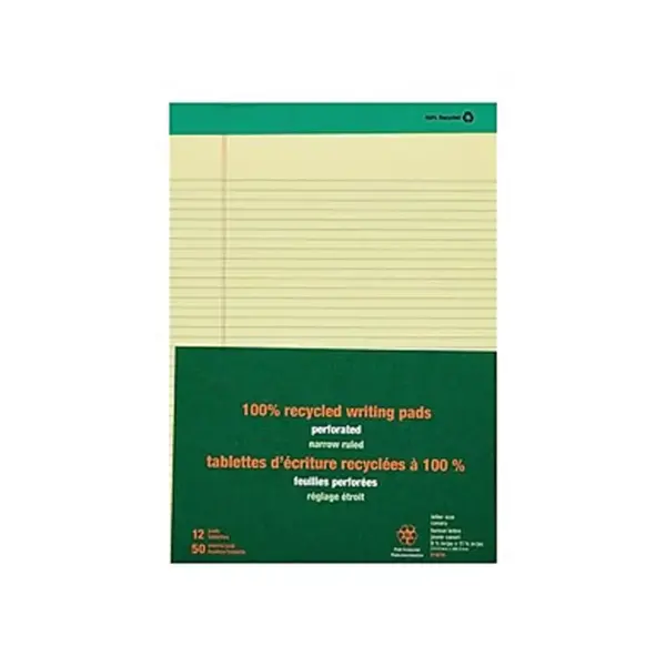 MyOfficeInnovations Notepads 8.5" x 11.75" Narrow Yellow 50 Sh./Pad 12 Pads/PK 354743