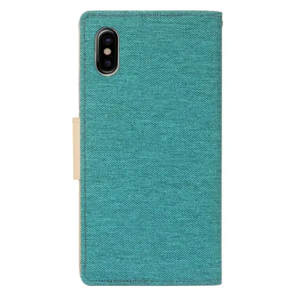 Insten Stand Denim Fabric with Card Slot Case Cover For Apple iPhone XS Max, Blue/Gray by Eagle