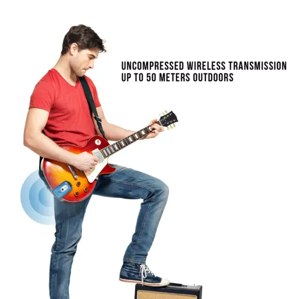 Dartwood 2.4GHZ Guitar Wireless System Rechargeable Guitar Transmitter Receiver For Electric Guitar And Bass