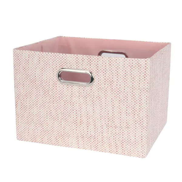 Lambs & Ivy Pink Foldable/Collapsible Storage Bin/Basket Organizer with Handles