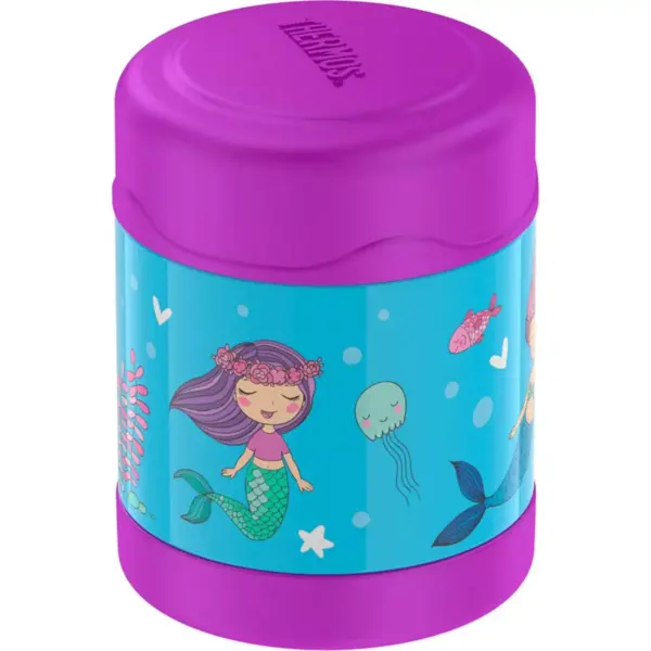 THERMOS FUNTAINER 10 Ounce Stainless Steel Vacuum Insulated Kids Food Jar, Mermaids