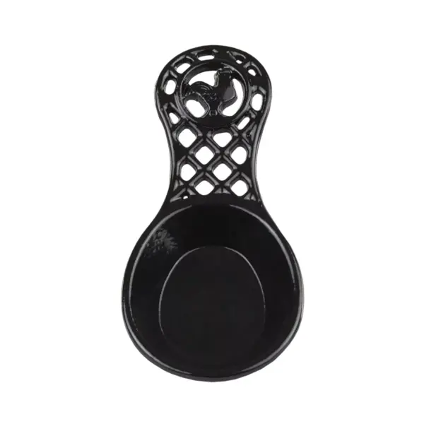 Home Basics Cast Iron Rooster Spoon Rest, Black