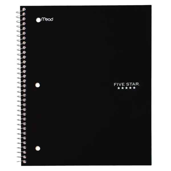 Five Star 1 Subject Wide Ruled Solid Spiral Notebook (Color Will Vary)