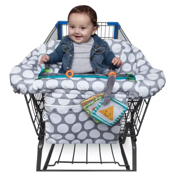 Boppy Preferred Shopping Cart and Restaurant High Chair Cover - Gray Jumbo Dots