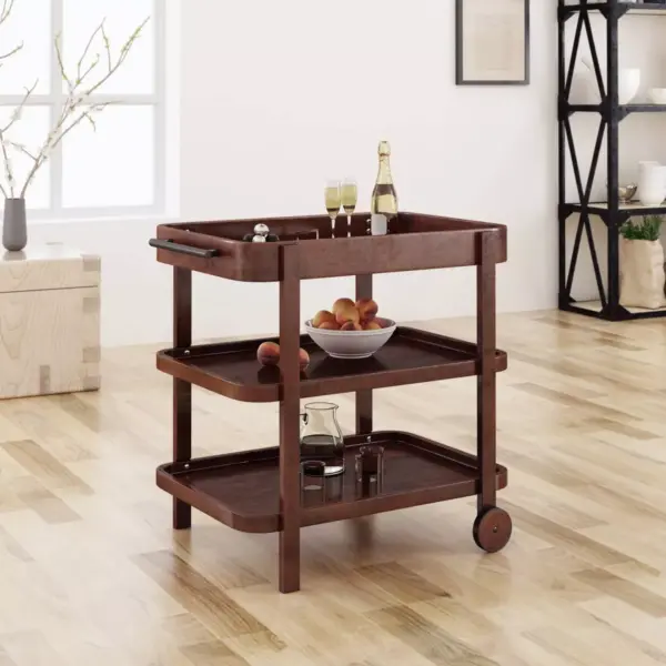 Selleck Wood Bar Cart Brown Mahogany - Christopher Knight Home