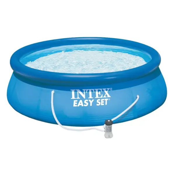 Intex 15' x 48" Inflatable Easy Set Above Ground Bundle with Pool Pump & Ladder and Pool Care 3 Inch Chlorine Tabs, 25 Pounds