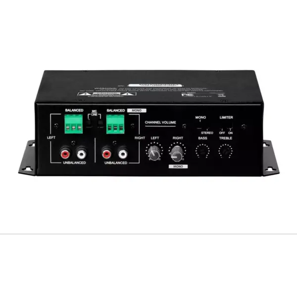 Monoprice Commercial Audio 120W 2ch Mixer Amp (No Logo)