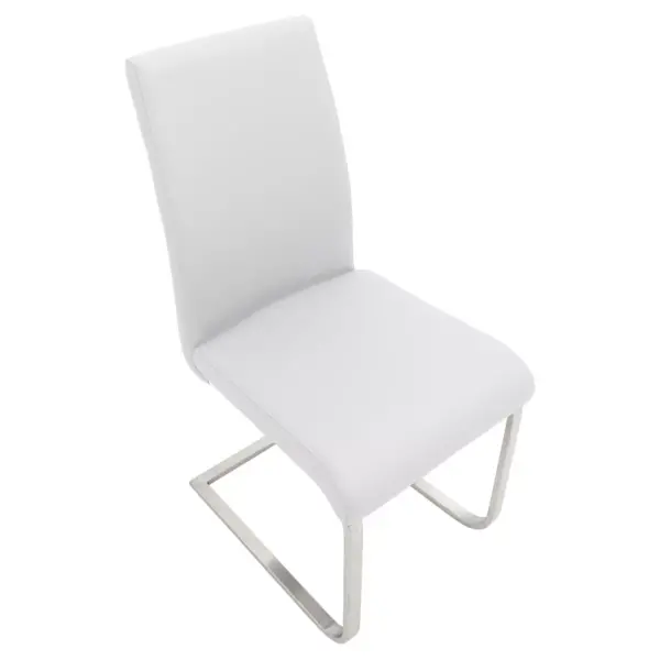 Set of 2 Foster Contemparary Stainless Steel Dining Chairs - White - LumiSource