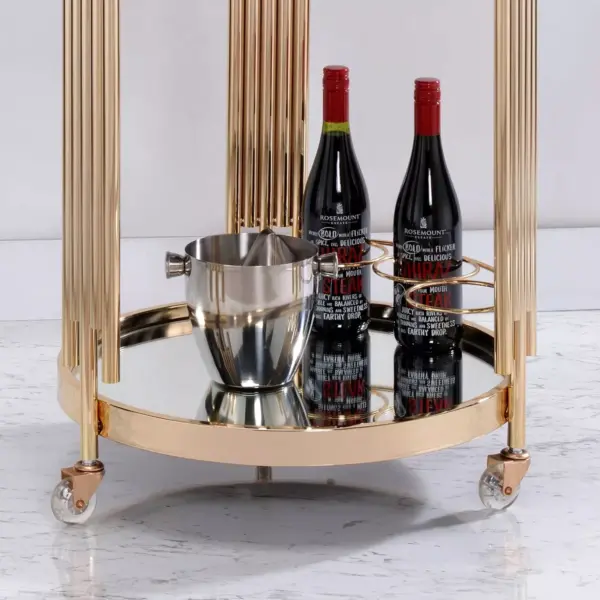 Ordlen Glass Top Serving Cart Gold - miBasics