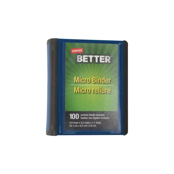 Staples Better 1-Inch Round-Ring Micro View Binder Blue (26230)