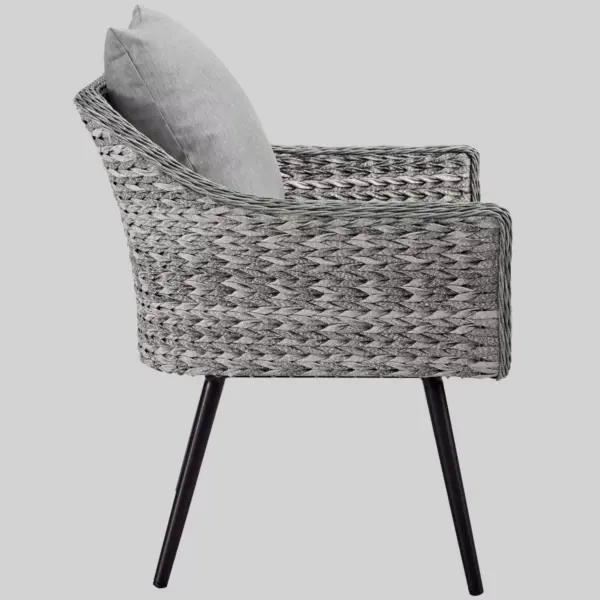 Endeavor 3pc Outdoor Patio Wicker Rattan Loveseat & Armchair Set - Gray - Modway