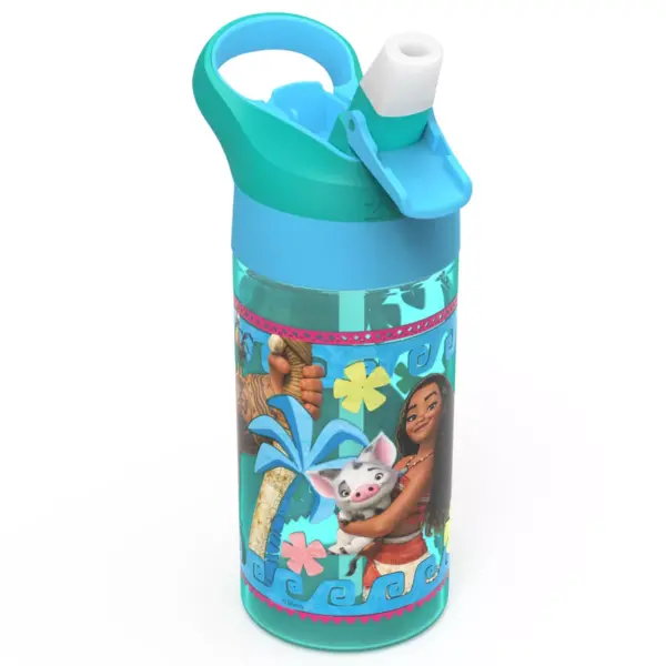 Moana 17.5oz Plastic Water Bottle Blue/Green - Zak Designs