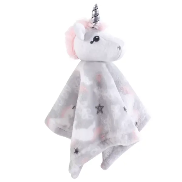 Hudson Baby Infant Girl Plush Blanket with Security Blanket, Whimsical Unicorn, One Size