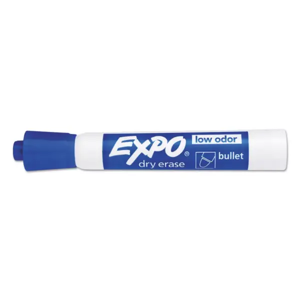 EXPO Low Odor Dry Erase Marker Bullet Tip Blue Dozen 82003