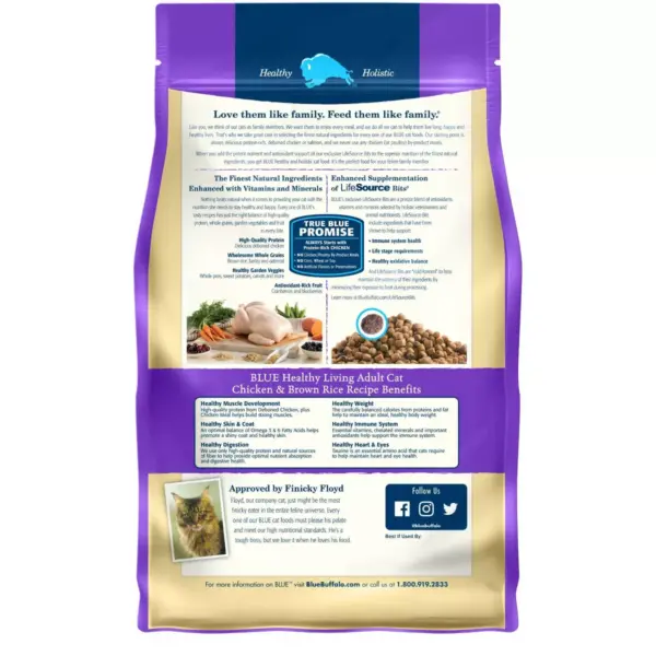 Blue Buffalo Healthy Living Chicken & Brown Rice Recipe Adult Premium Dry Cat Food - 2lbs